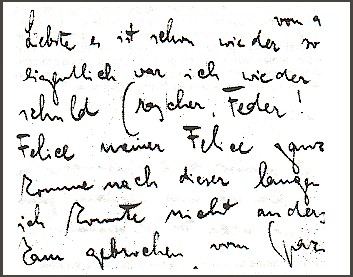 Breif an Felice Bauer